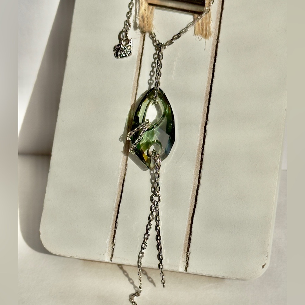 Swarovski Silver and Green Crystal Necklace